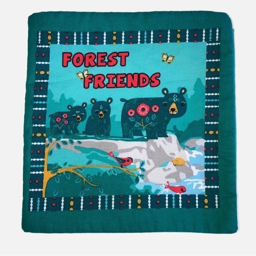 Cloth Book Handmade Forest Friends Baby Child Animals Birds Rabbits Bears Fabric